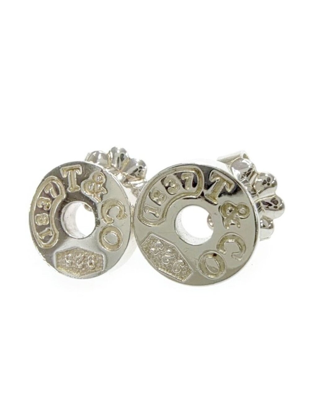 Tiffany & Co Silver 1837 Circle Earrings